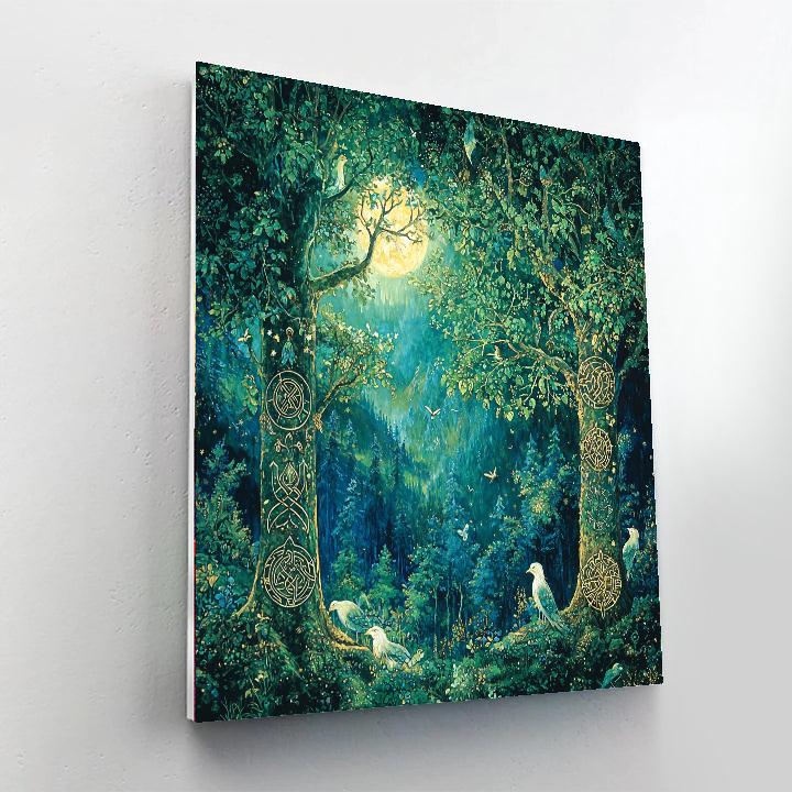 Edmund Dulac Inspired Celtic Fantasy Forest  Paint By Numbers