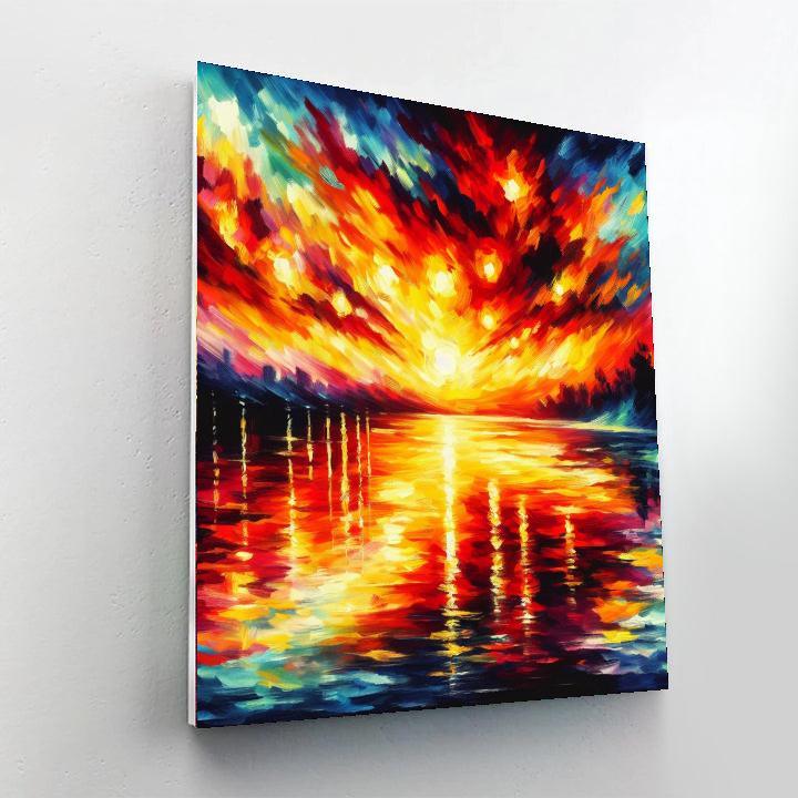 Fiery Sunset Mirage Painting By Numbers Kit