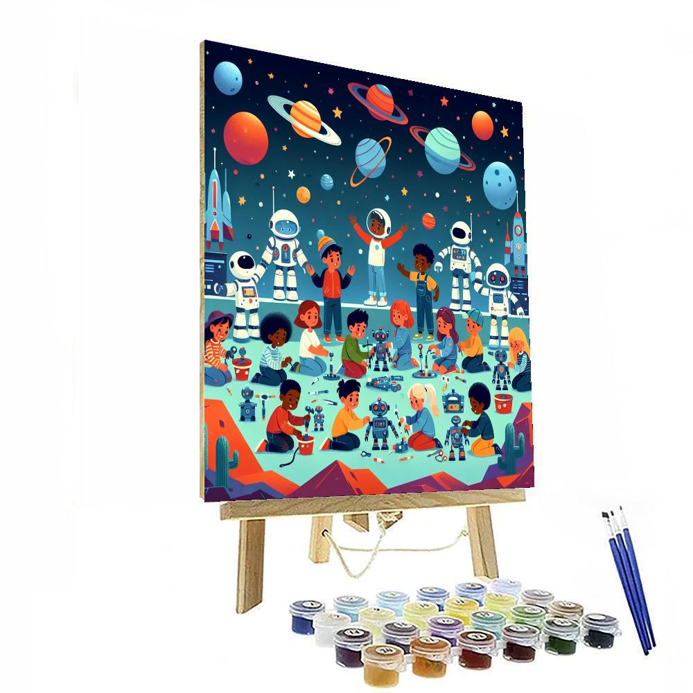 Robot Space Rescue Paint By Number