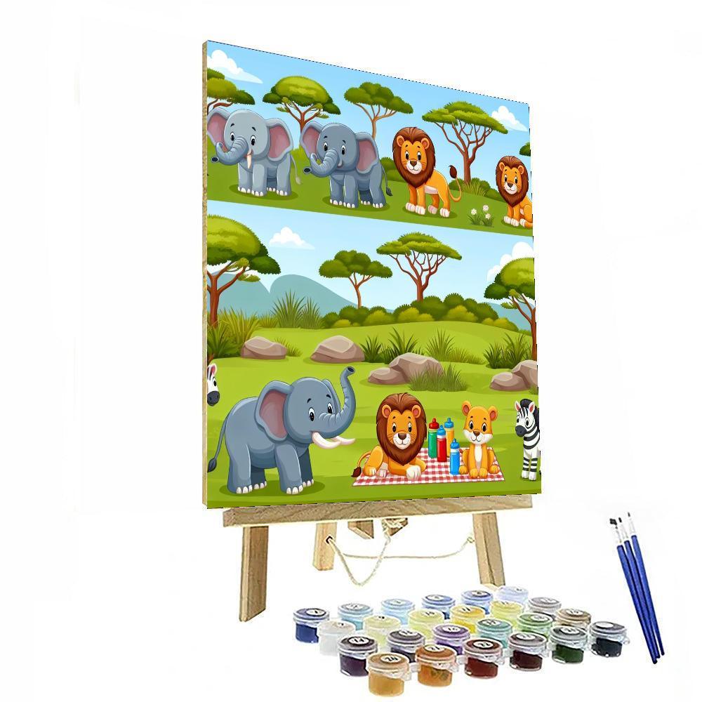 Safari Animals Picnic Paint By Numbers