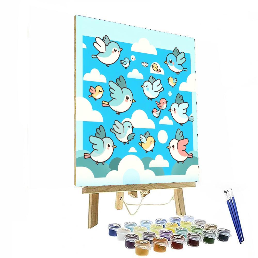 Flying High With Birds Painting Number Kit