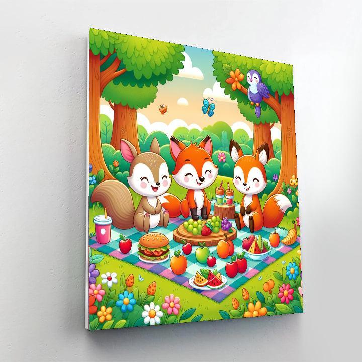 Friendly Woodland Picnic Painting By Numbers Kit