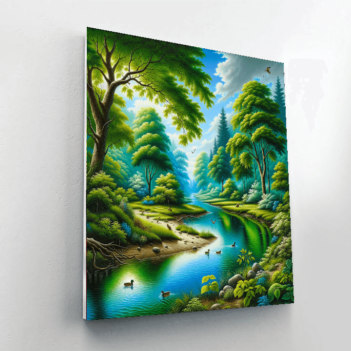 Peaceful River Reflections Paint By Numbers Art