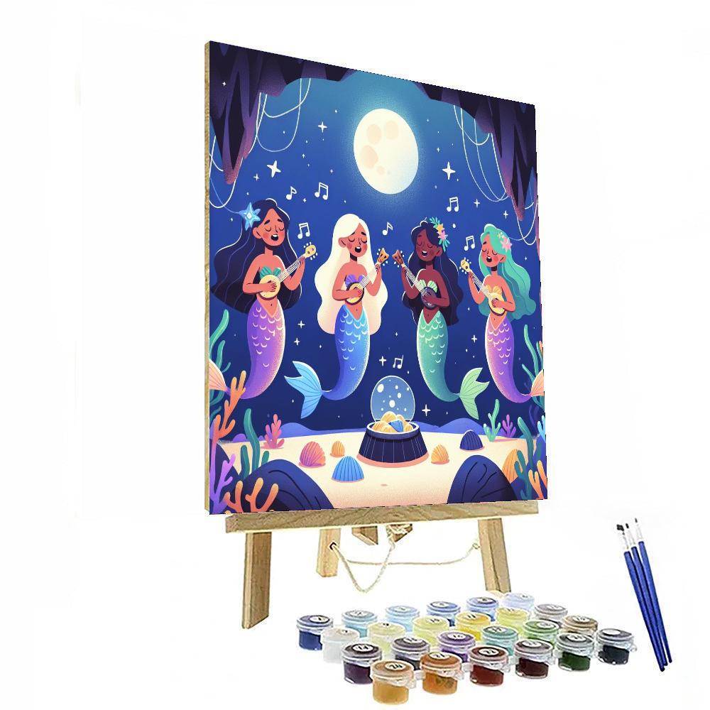 Moonlit Mermaid Grotto Numbered Painting Kits