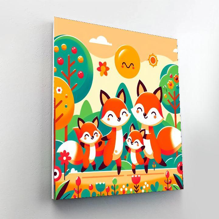 Friendly Fox Family Adventure Paint By Number