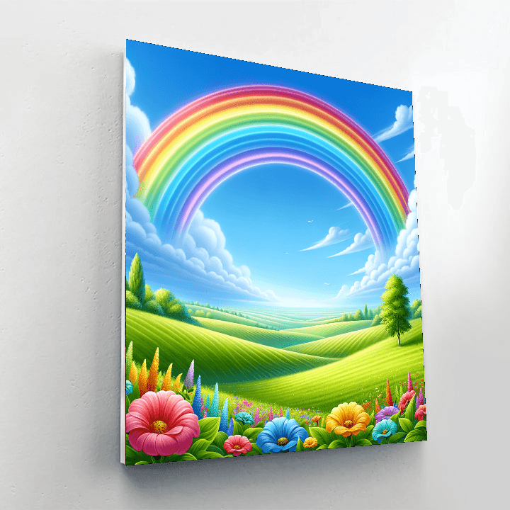 Joyful Rainbow Landscape Paint By Number