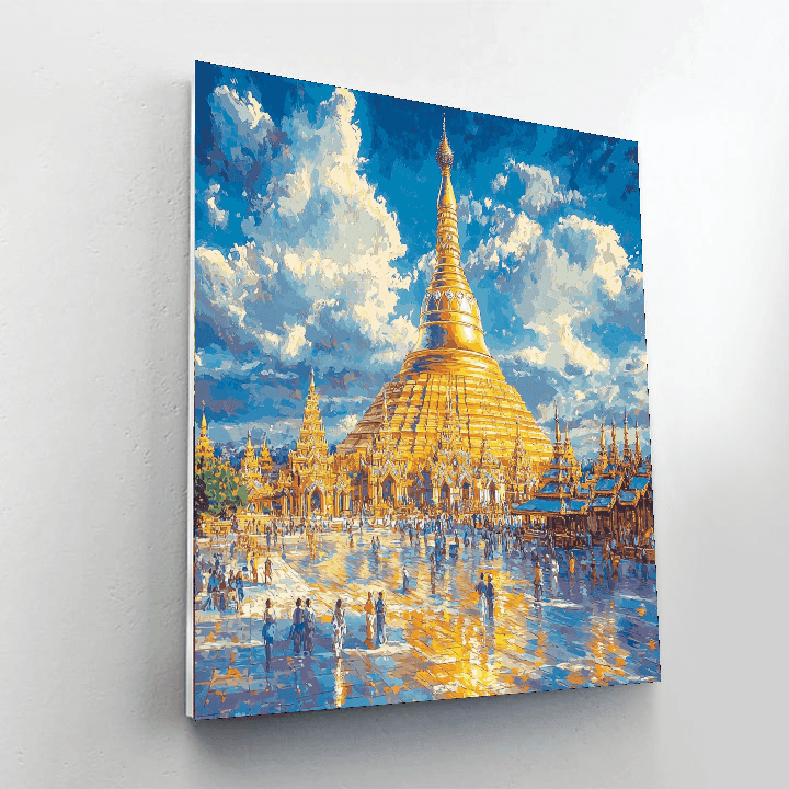 Shwedagon Pagoda - Myanmar Number Painting
