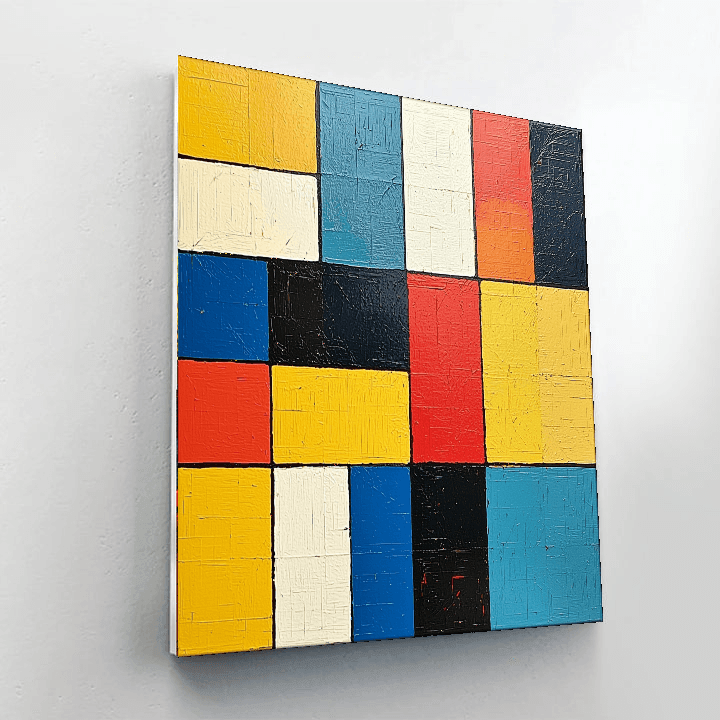 Piet Mondrian Inspired Geometric Paradise  Paint By Numbers Kits