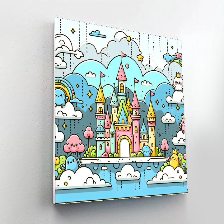 Magical Kingdom In The Clouds Paint By Numbers Art