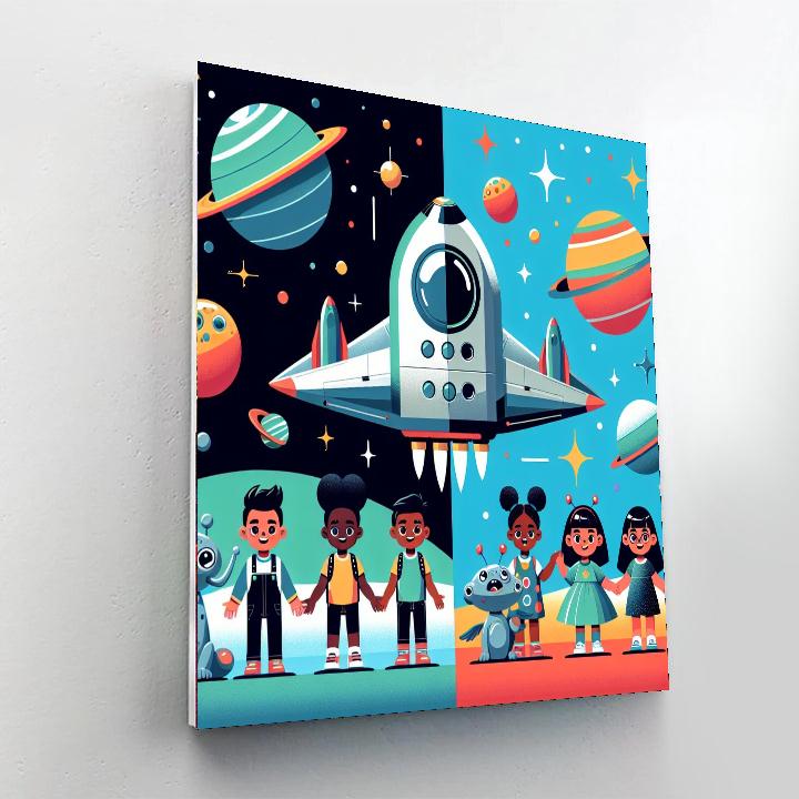 Alien Space Adventure Number Painting