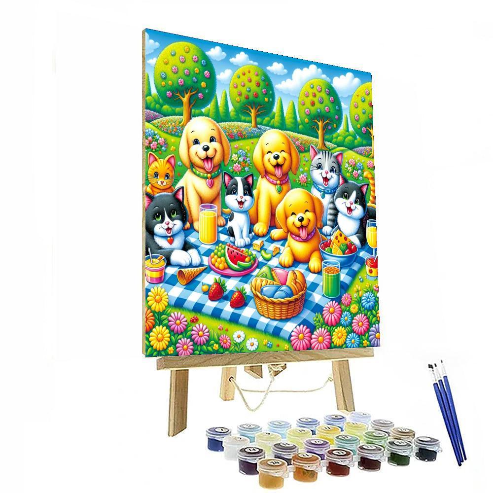 Playful Pets' Picnic Paint By Color