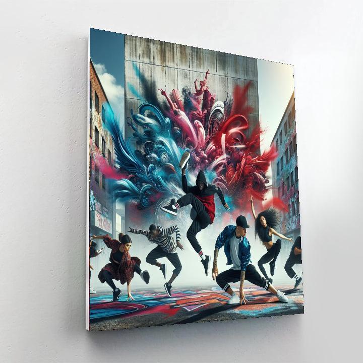 Energetic Breakdance Battle Paint By Color
