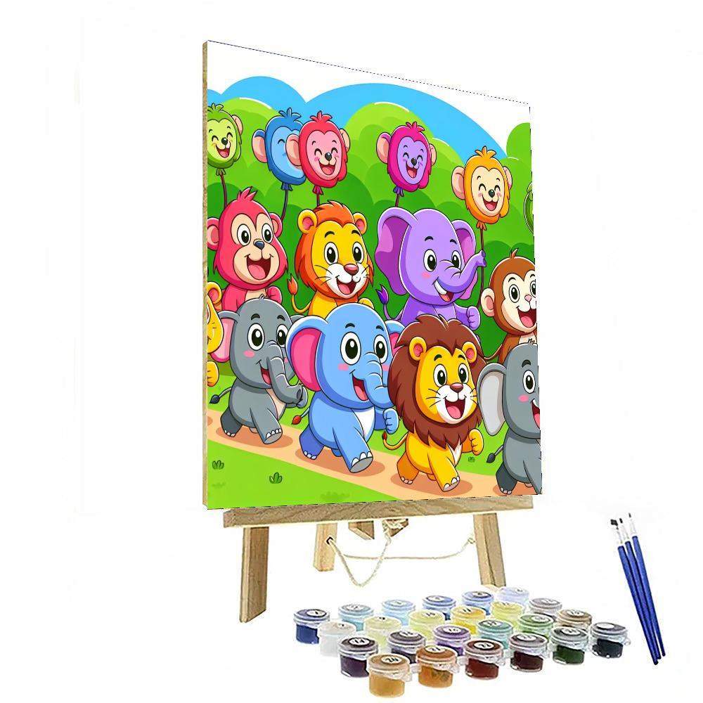 Lively Jungle Parade Paint By Color