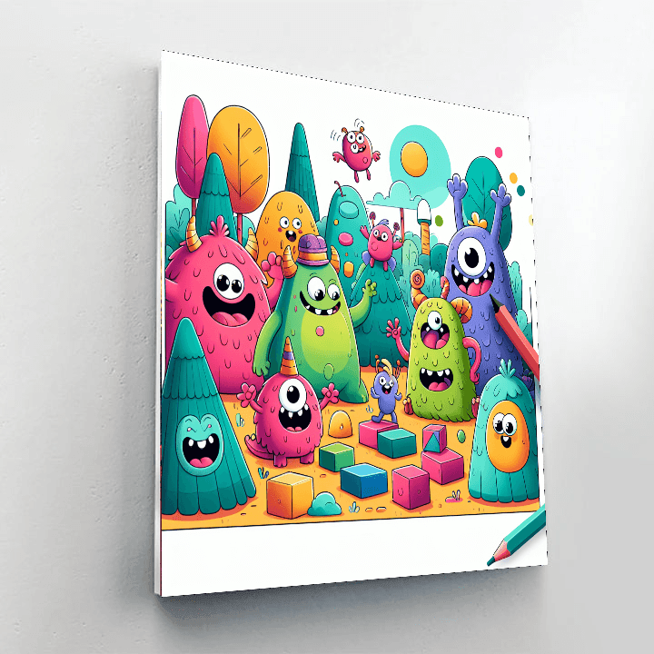 Funky Monster Adventures Number Painting