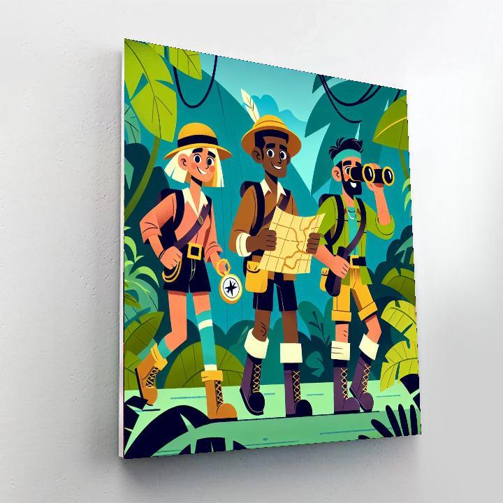 Treasure Hunters In The Jungle Painting By Numbers Kit