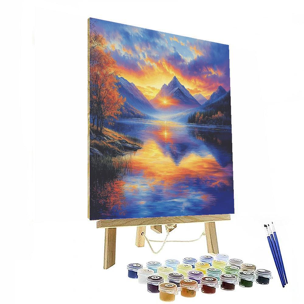 J.M.W. Turner Inspired Vivid Mountain Reflections  Paint By Numbers Kits