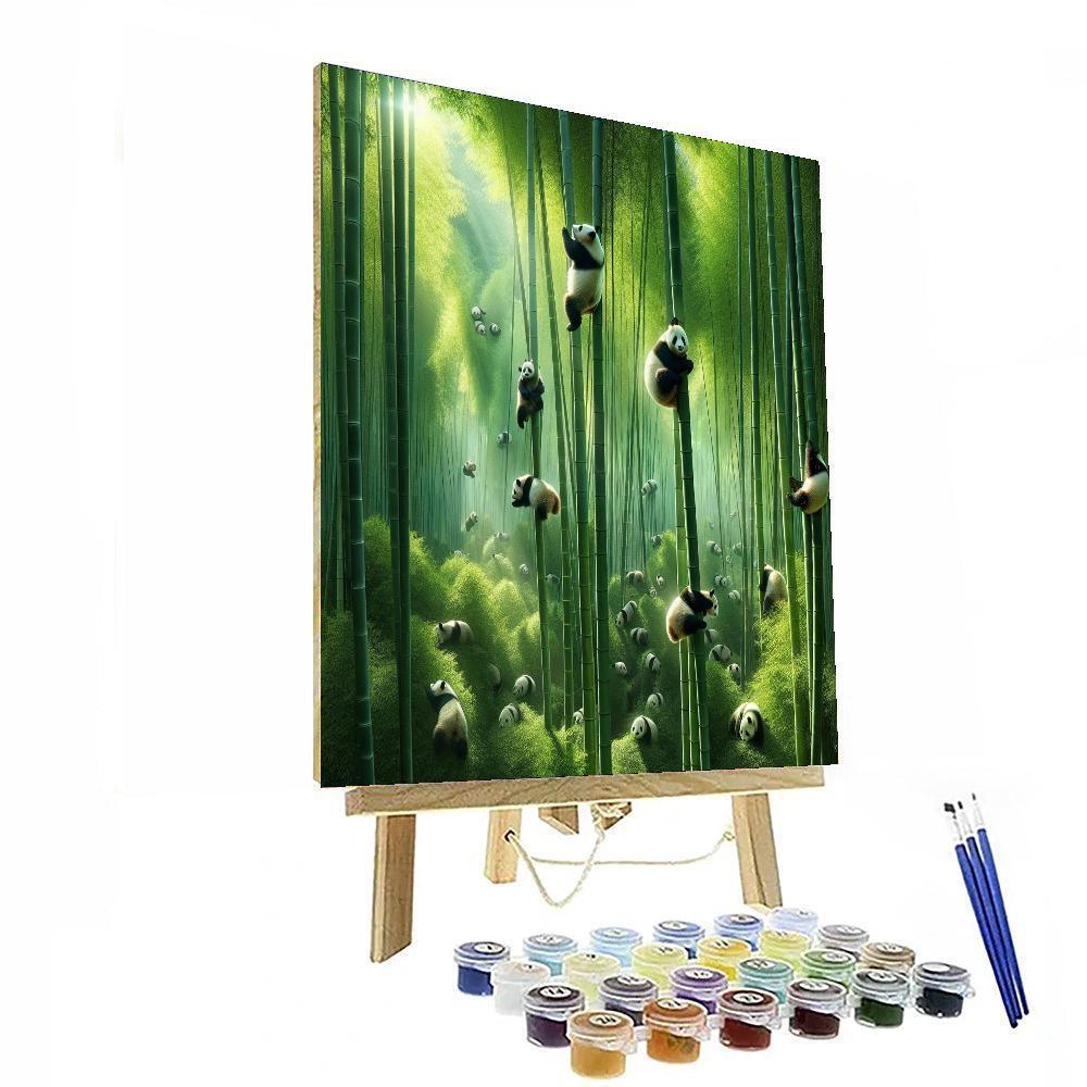 Playful Panda Frolic Painting By Numbers Kit