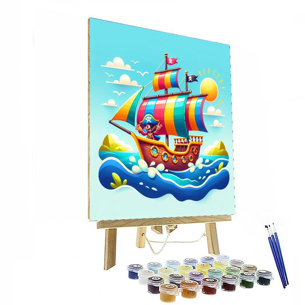 Daring Pirate Ship Paint By Numbers Art