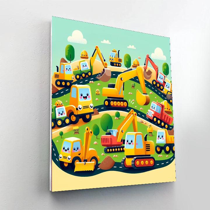 Exciting Excavators Painting Number Kit