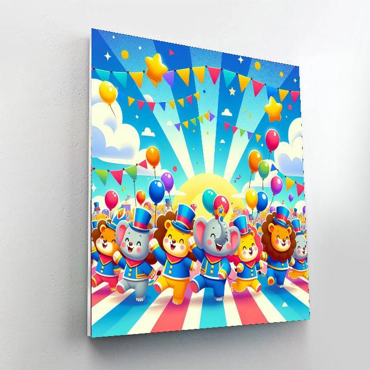 Fanciful Animal Parade For Kids Numbered Painting Kits