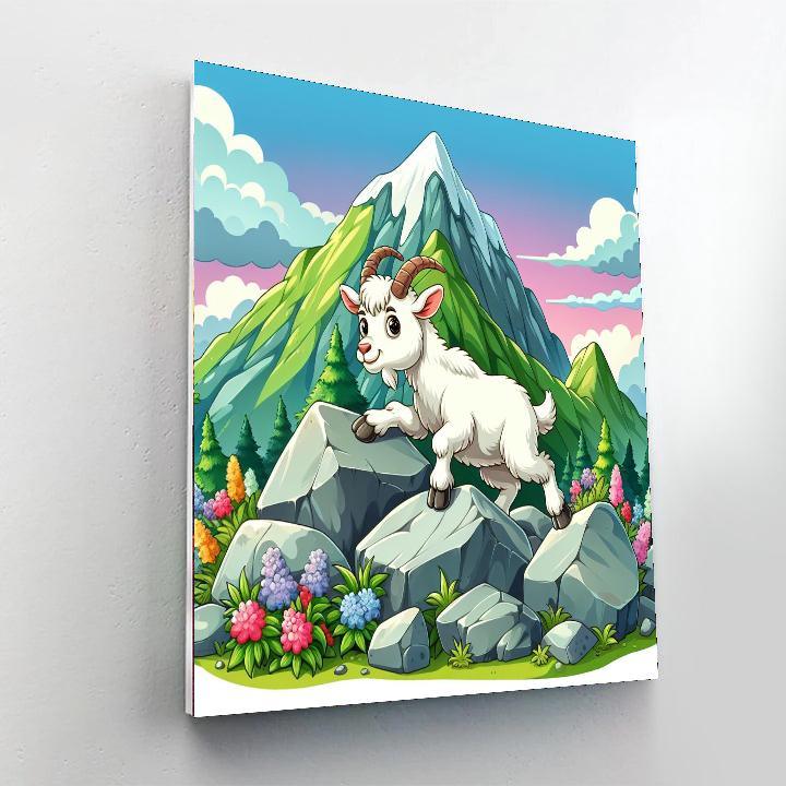 Curious Mountain Goat Paint By Numbers Art