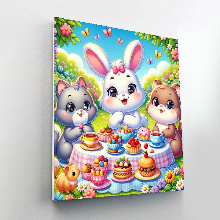 Cuddly Creatures Tea Party Paint By Number