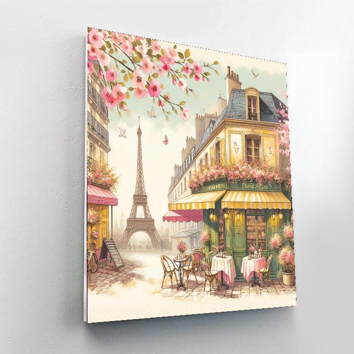 Charming Vintage Parisian Cafe Paint By Numbers