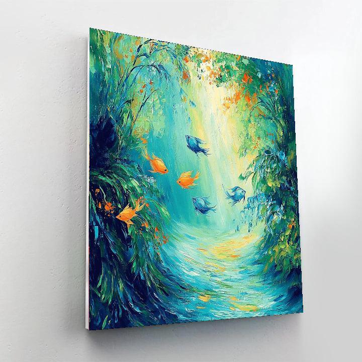 Pierre-Auguste Renoir Inspired Underwater Ballet  Paint By Color