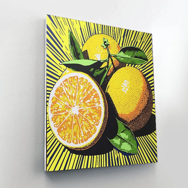 Roy Lichtenstein Inspired Pop Art Citrus Delight  Painting By Numbers Kit