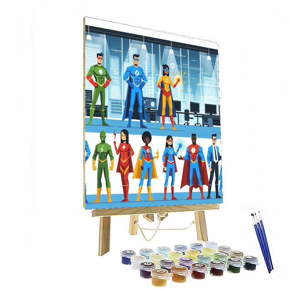 Superhero League Headquarters Numbered Painting Kits