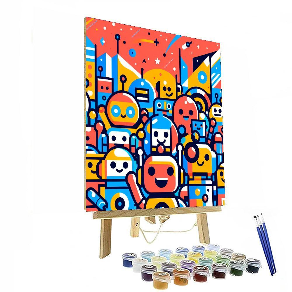 Robot Galaxy Paint By Numbers Art