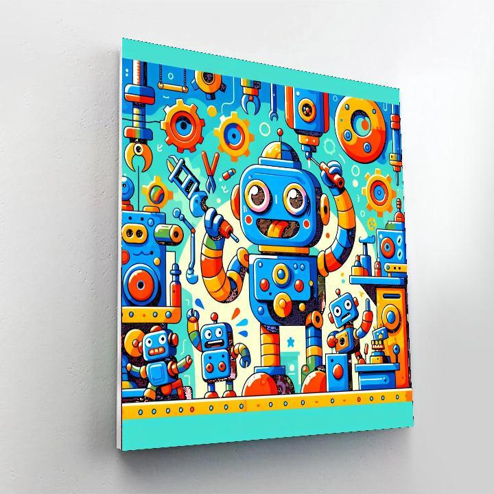 Kooky Robot Factory Painting By Numbers Kit