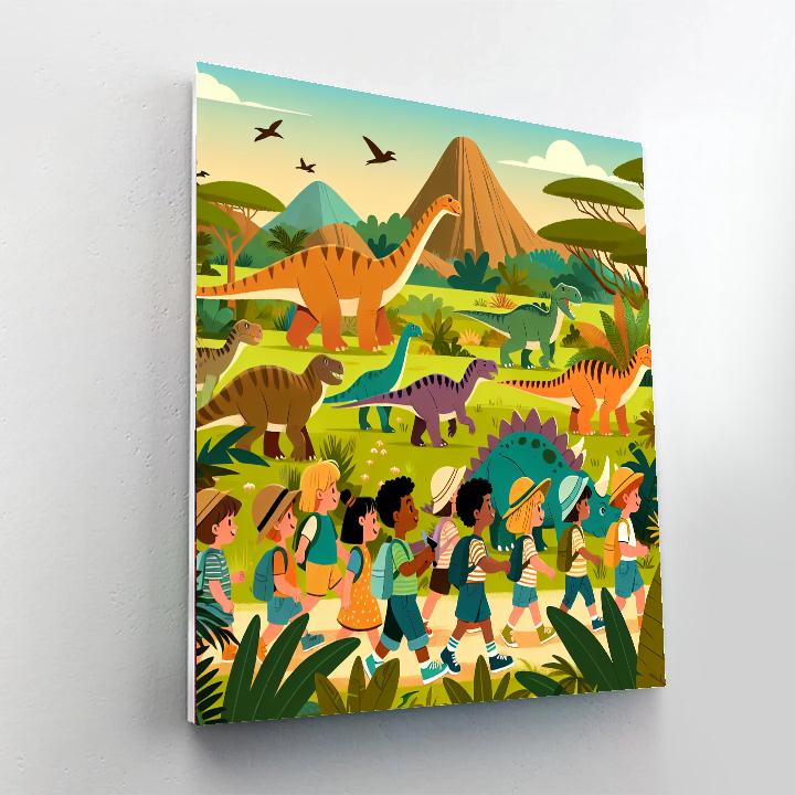 Playful Dinosaur Safari Number Painting