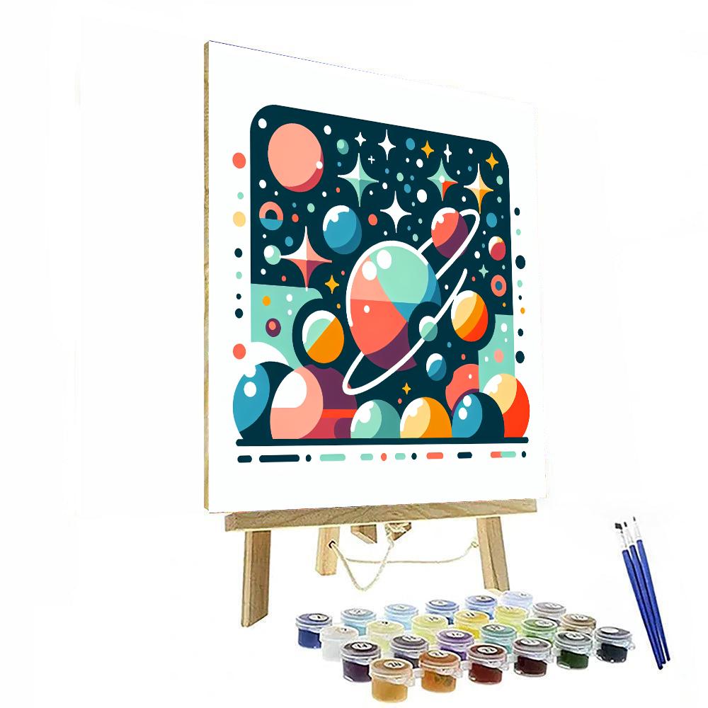 Cosmic Cartoon Cosmos Painting Number Kit