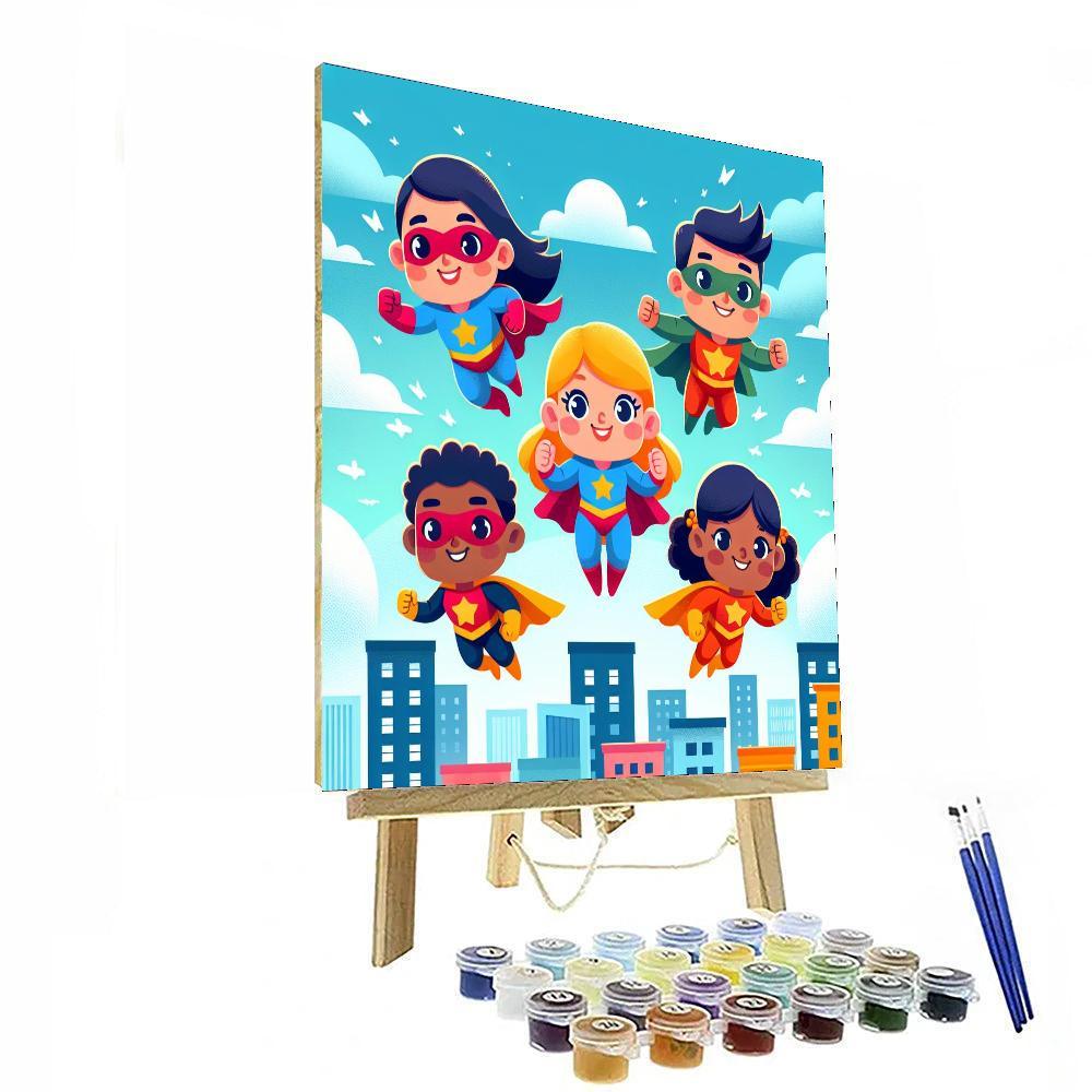 Charming Superhero Adventures Paint By Number