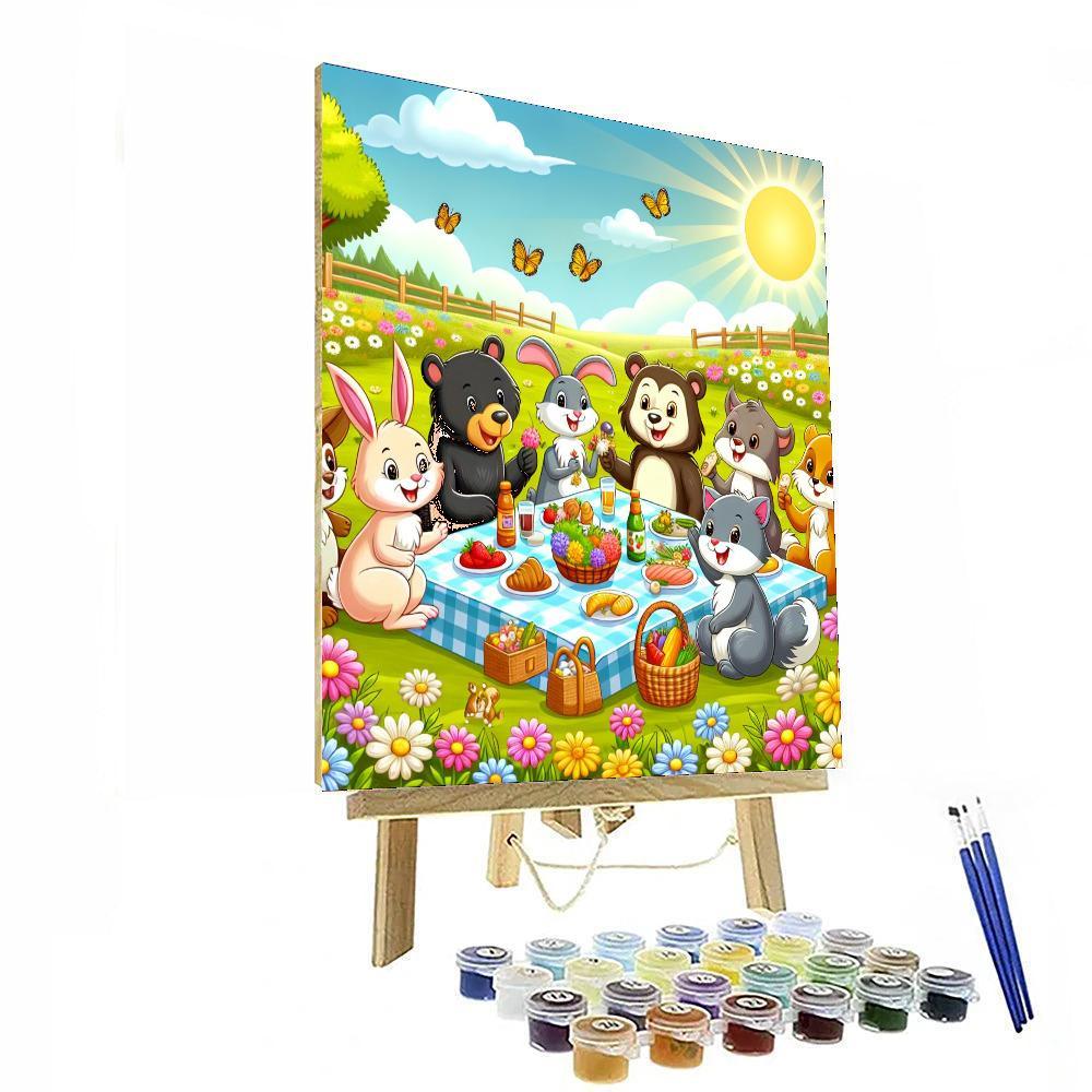 Charming Springtime Picnic Paint By Numbers Art