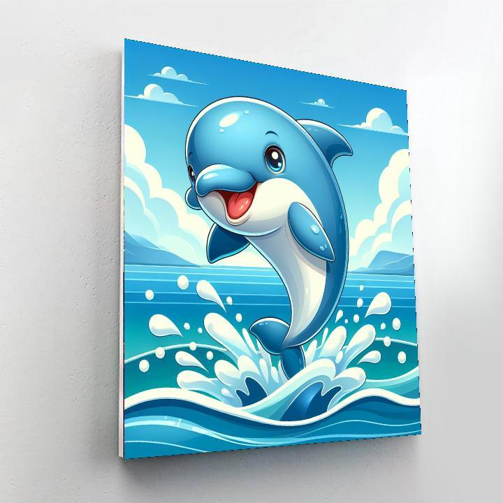 Dancing Dolphin Splash Paint By Color