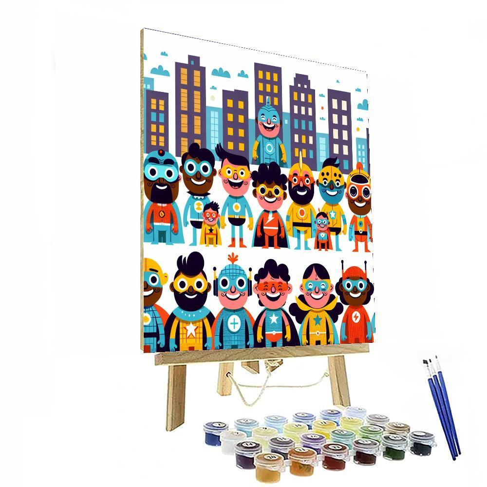 Silly Superheroes Squad DIY Paint By Numbers