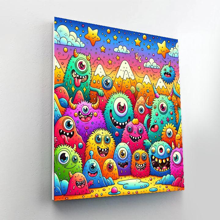 Fun Monster Friends Paint By Numbers Art