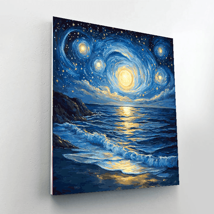 Van Gogh Inspired Inspiring Starry Nightscape  Painting By Numbers Kit
