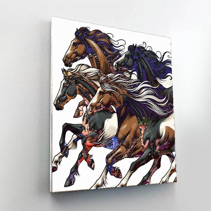 Majestic Horse Gallop Numbered Painting Kits