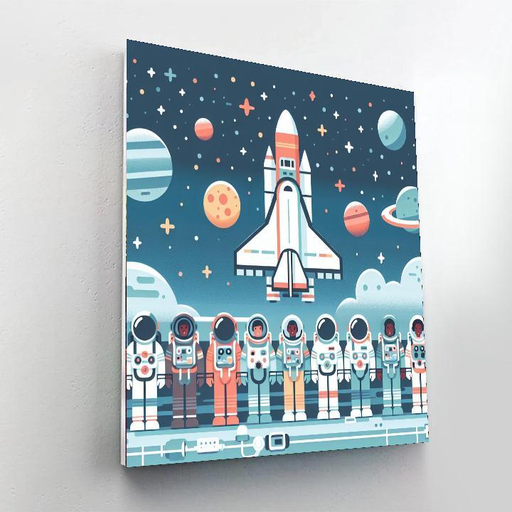 Outer Space Rescue Mission DIY Paint By Numbers