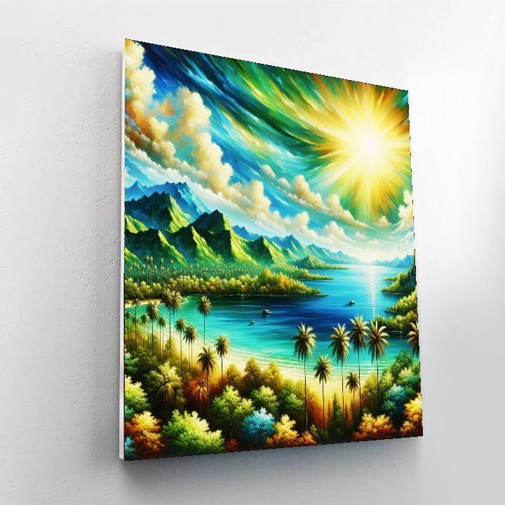 Radiant Tropical Landscape Numbered Painting Kits