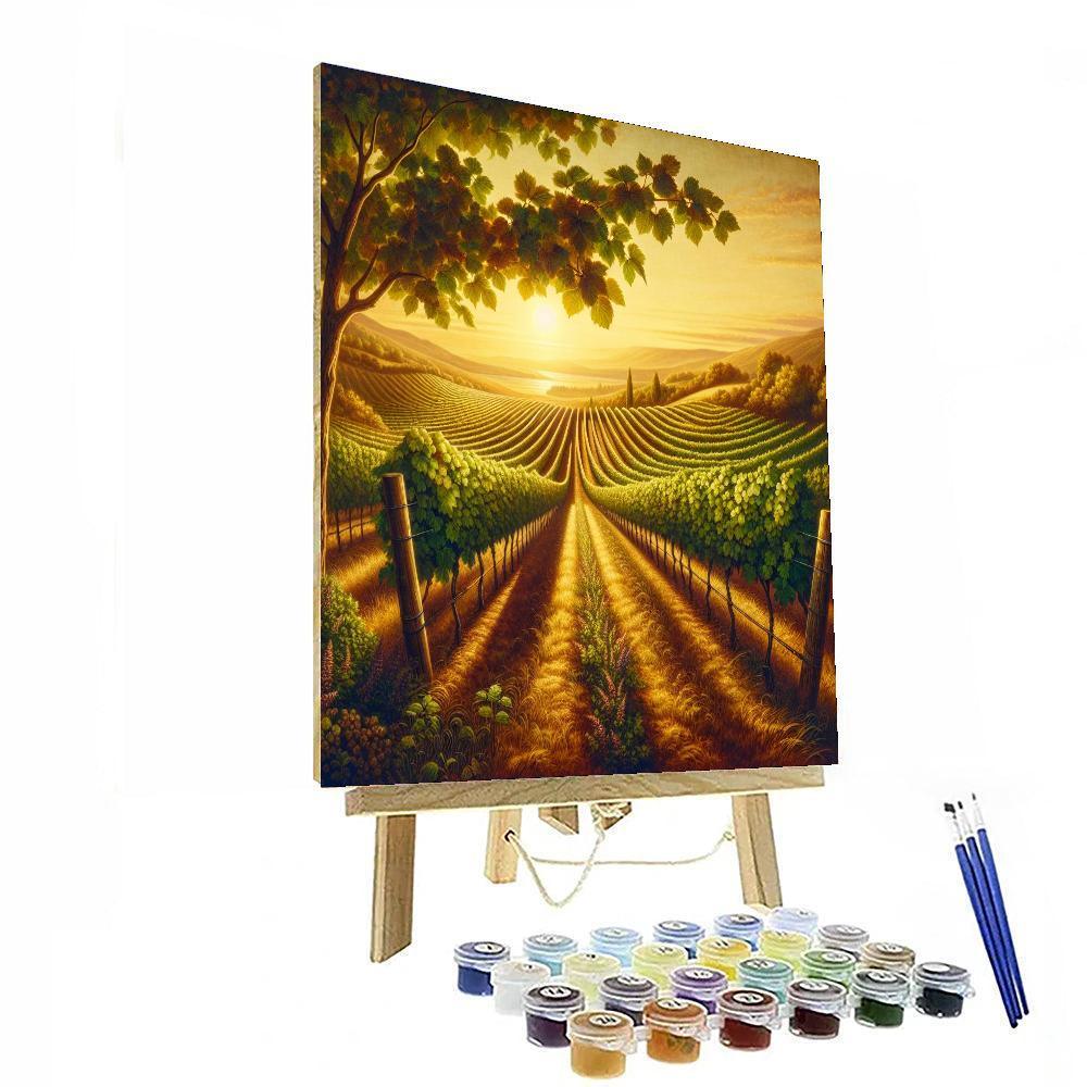 Elegant Vineyard Vista Numbered Painting Kits