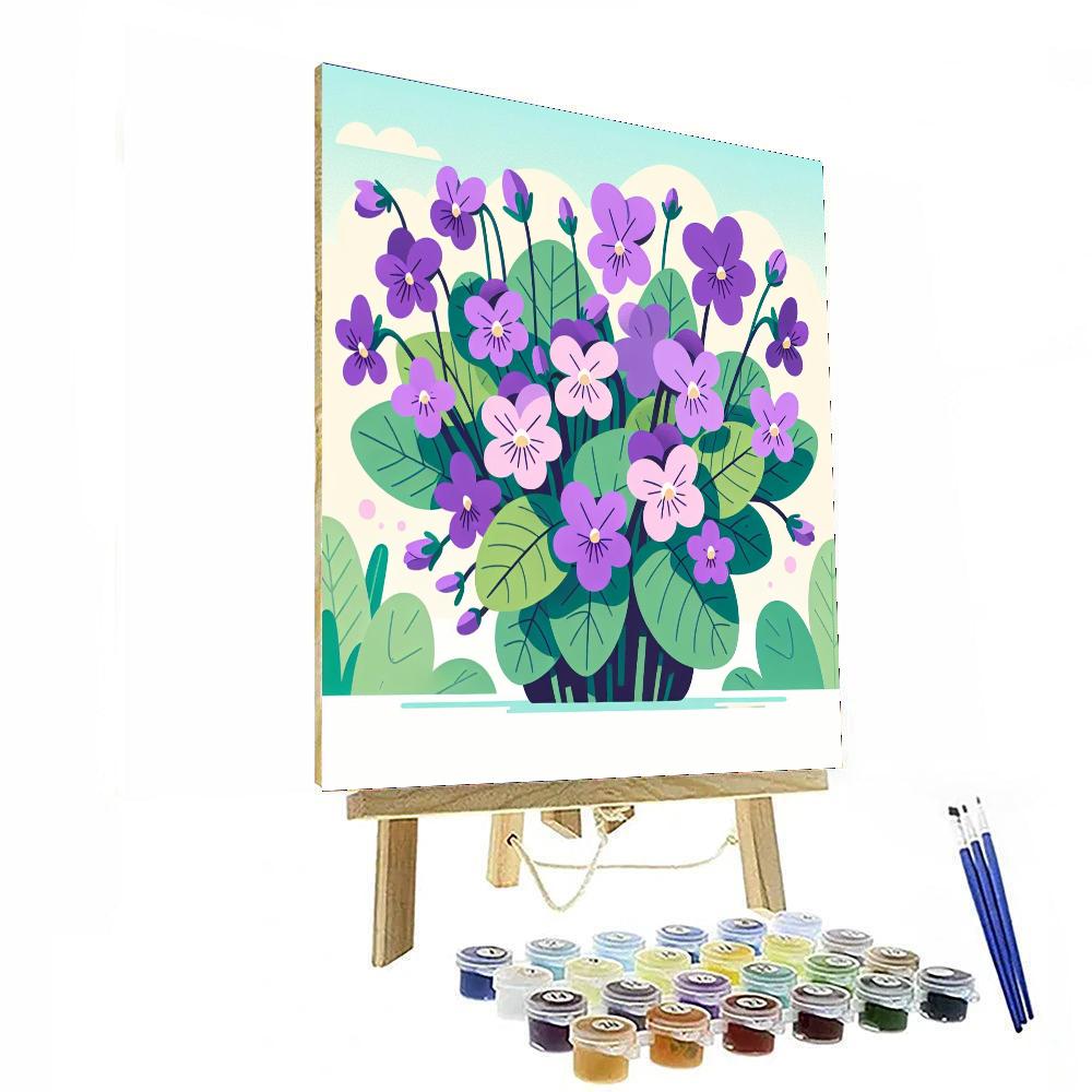 Vivacious Violets Paint By Numbers Art