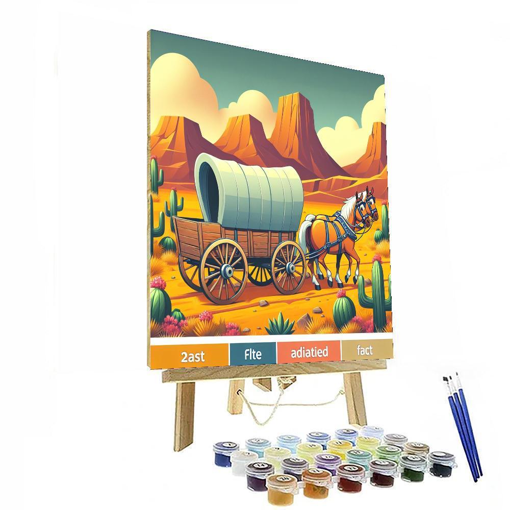 Wild West Wagon Train Number Painting