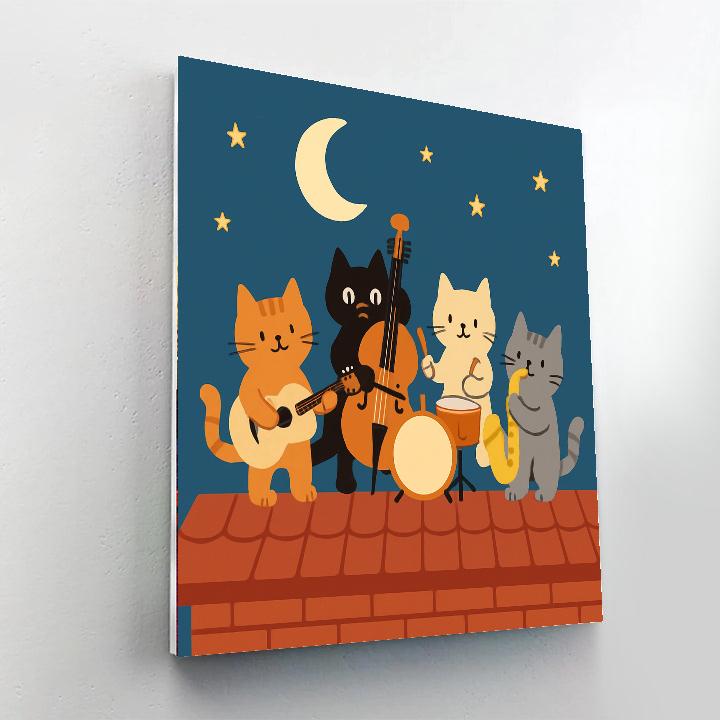 Rooftop Moonlit Serenade DIY Paint By Numbers