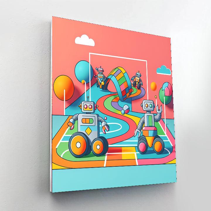 Robot Races Paint By Numbers Art
