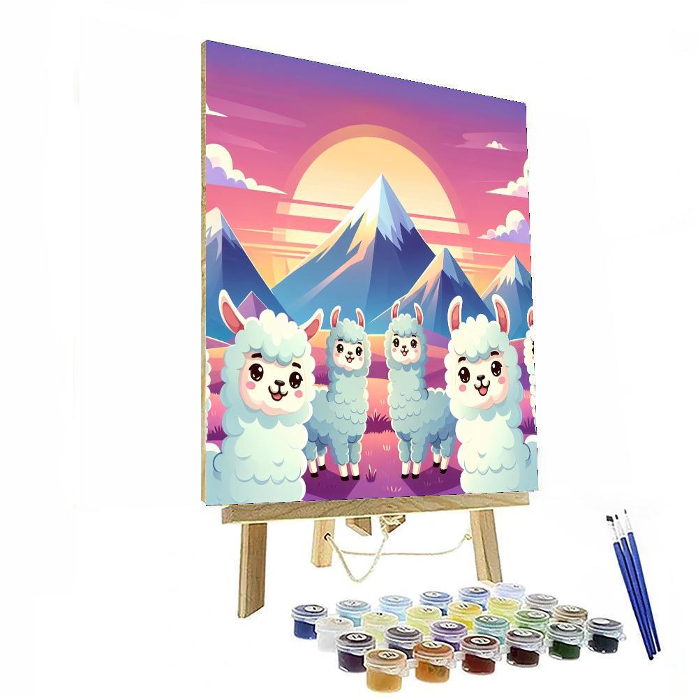 Lively Llama Landscape Paint By Color