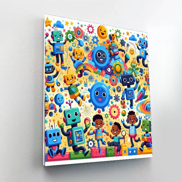 Cartoon Robot Revolution Paint By Numbers Kits